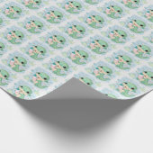 Groene alligator Baby pastel Waterverf Cadeaupapier (Hoek)