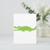Groene Alligator Briefkaart (Staand voorkant)