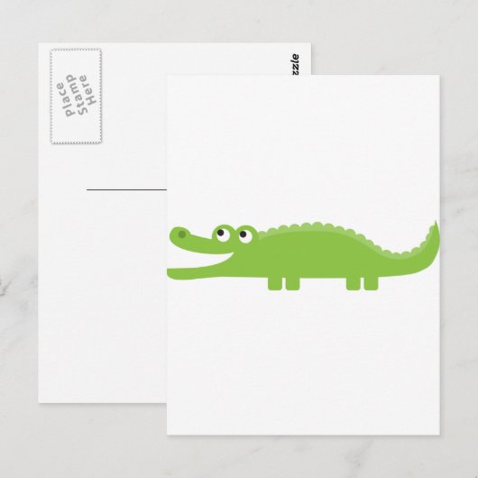 Groene Alligator Briefkaart (Voorkant / Achterkant)