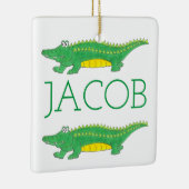 Groene alligator Crocodile Gator Animal Keramisch Ornament (Rechts)