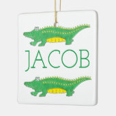 Groene alligator Crocodile Gator Animal Keramisch Ornament (Links)