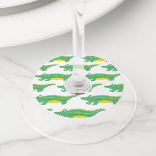 Groene alligator Crocodile Gator Animal Wijnglaslabel