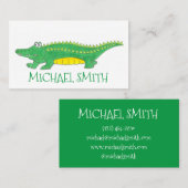 Groene alligator Gator Reptile Crocodile Zoo Visitekaartje (Voorkant / Achterkant)