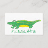 Groene alligator Gator Reptile Crocodile Zoo Visitekaartje (Voorkant)