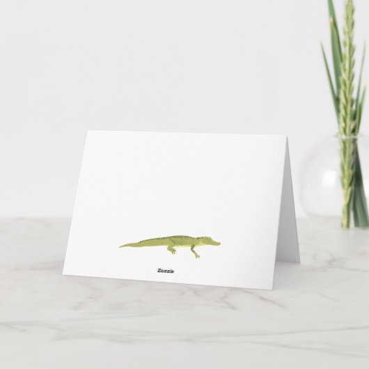 Groene Alligator Grafische persoonlijke verjaardag Kaart (Achterkant)