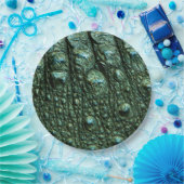 Groene alligator huidtextuur papieren bordje (Feest)