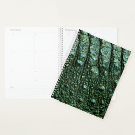 Groene alligator huidtextuur planner