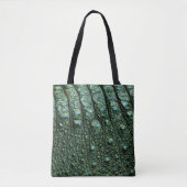 Groene alligator huidtextuur tote bag (Voorkant)