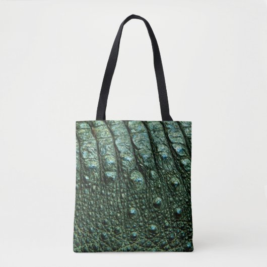 Groene alligator huidtextuur tote bag (Voorkant)