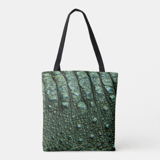 Groene alligator huidtextuur tote bag (Achterkant)