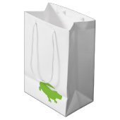 Groene Alligator Preppy Designer Southern Fun Medium Cadeauzakje (Voorkant Gekanteld)