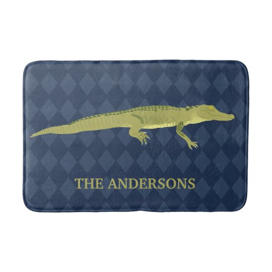 Groene Alligator Realistisch Grafisch Gepersonalis Badmat (Voorkant)