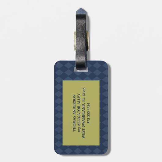 Groene Alligator Realistisch Grafisch Gepersonalis Bagagelabel (Achterkant verticaal)