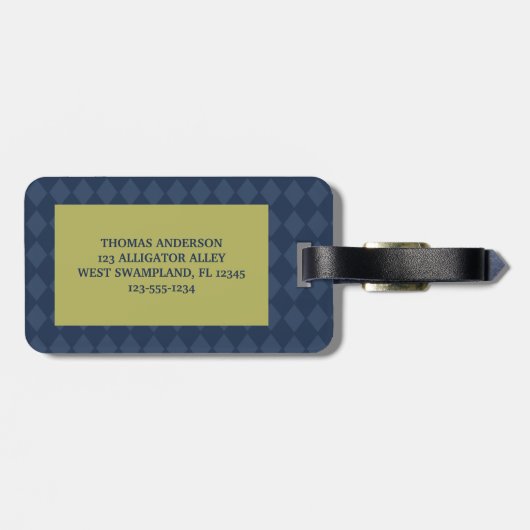 Groene Alligator Realistisch Grafisch Gepersonalis Bagagelabel (Achterkant horizontaal)