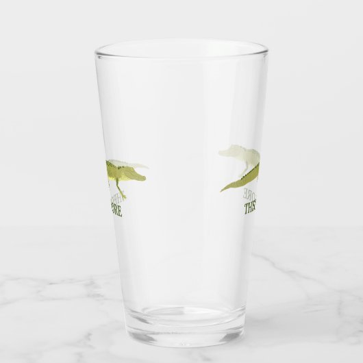 Groene Alligator Realistisch Grafisch Gepersonalis Glas (Rechts)