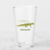 Groene Alligator Realistisch Grafisch Gepersonalis Glas (Voorkant)