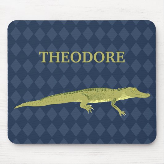 Groene Alligator Realistisch Grafisch Gepersonalis Muismat (Voorkant)