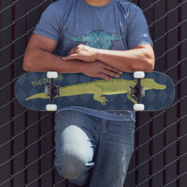 Groene Alligator Realistisch Grafisch Gepersonalis Persoonlijk Skateboard