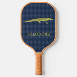 Groene Alligator Realistisch Grafisch Gepersonalis Pickleball Paddle