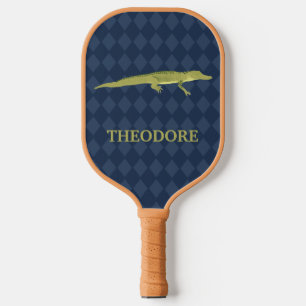 Groene Alligator Realistisch Grafisch Gepersonalis Pickleball Paddle