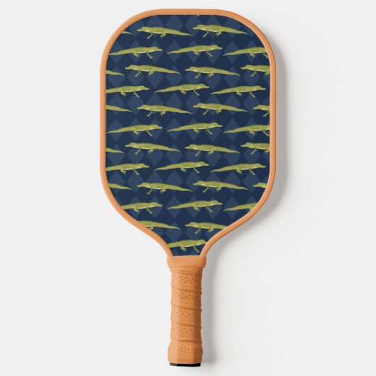 Groene Alligator Realistisch Grafisch Gepersonalis Pickleball Paddle (Achterkant)