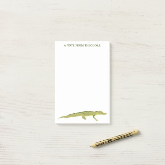 Groene Alligator Realistisch Grafisch Gepersonalis Post-it® Notes (Op bureau)