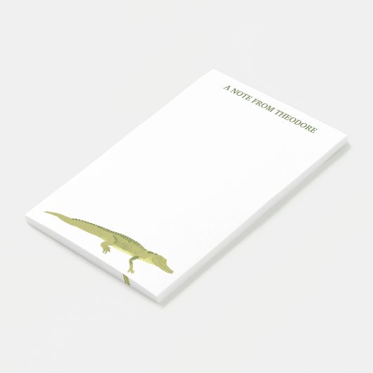 Groene Alligator Realistisch Grafisch Gepersonalis Post-it® Notes (Schuin)