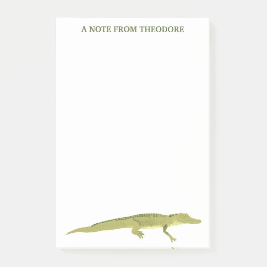 Groene Alligator Realistisch Grafisch Gepersonalis Post-it® Notes (Voorkant)