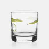 Groene Alligator Realistisch Grafisch Gepersonalis Whisky Glas (Links)