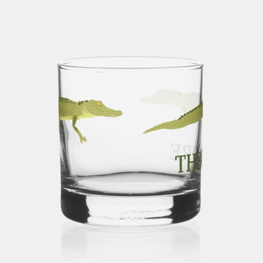 Groene Alligator Realistisch Grafisch Gepersonalis Whisky Glas (Rechts)