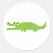 Groene Alligator Ronde Sticker (Voorkant)