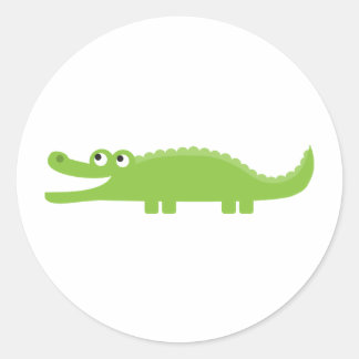 Groene Alligator Ronde Sticker