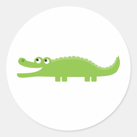 Groene Alligator Ronde Sticker (Voorkant)