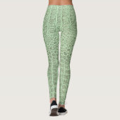 Groene Alligator Skin Print Leggings & Yogabroek (Achterkant)