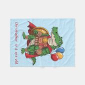 Groene Alligator Superheld Age Boy Verjaardagscade Fleece Deken (Voorkant (Horizontaal))