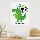Groene alligator zie je later gepersonaliseerd poster (Keuken)