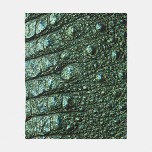 Groene Alligatorhuid Textuur Fleece Deken (Voorkant)