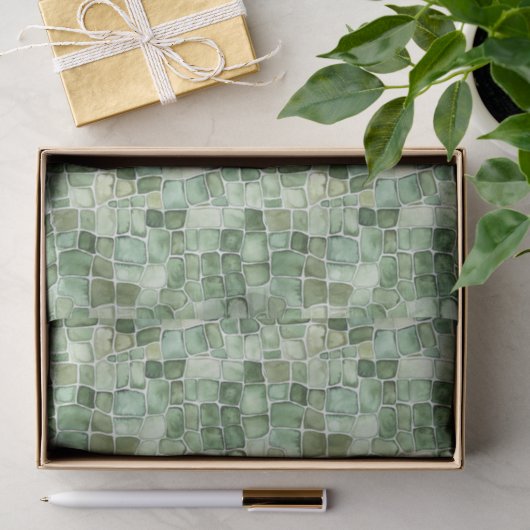 Groene Alligatorprint Verjaardag Tissuepapier (Geschenk)