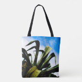 Groene Aloë Plant met Bright Blue Sky Tote Bag (Achterkant)