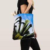 Groene Aloë Plant met Bright Blue Sky Tote Bag (Dichtbij)