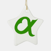 Groene Alpenhoorn Keramisch Ornament (Rechts)