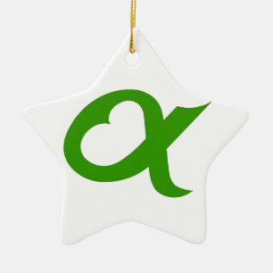 Groene Alpenhoorn Keramisch Ornament