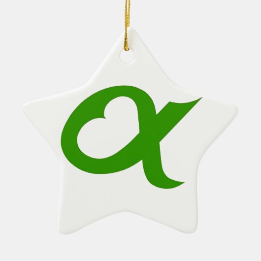 Groene Alpenhoorn Keramisch Ornament (Voorkant)