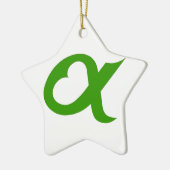 Groene Alpenhoorn Keramisch Ornament (Links)