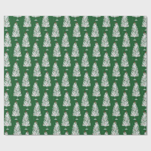 Groene aluminium kerstbomen cadeaupapier (Vlak)
