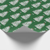 Groene aluminium kerstbomen cadeaupapier (Hoek)