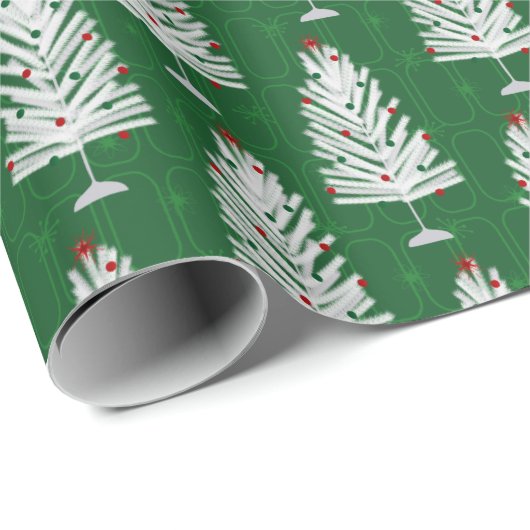 Groene aluminium kerstbomen cadeaupapier (Rol Hoek)