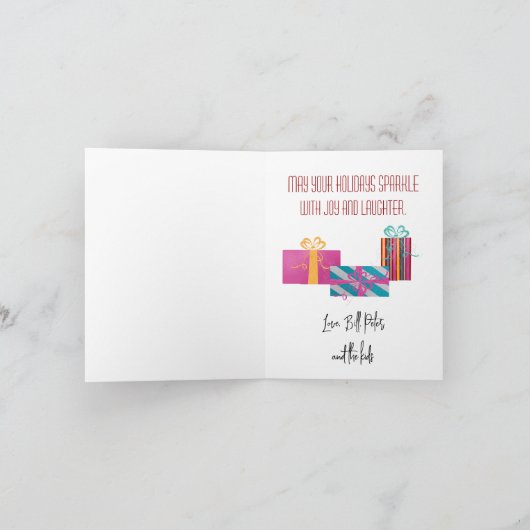 Groene aluminium kerstboom feestdagen kaart (Binnen)