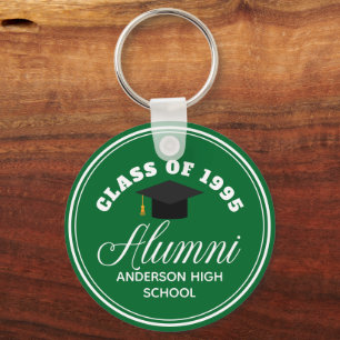 Groene Alumni High School Reünie Gepersonaliseerd Sleutelhanger