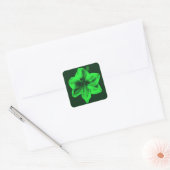 Groene Amaryllis Vierkante Sticker (Envelop)